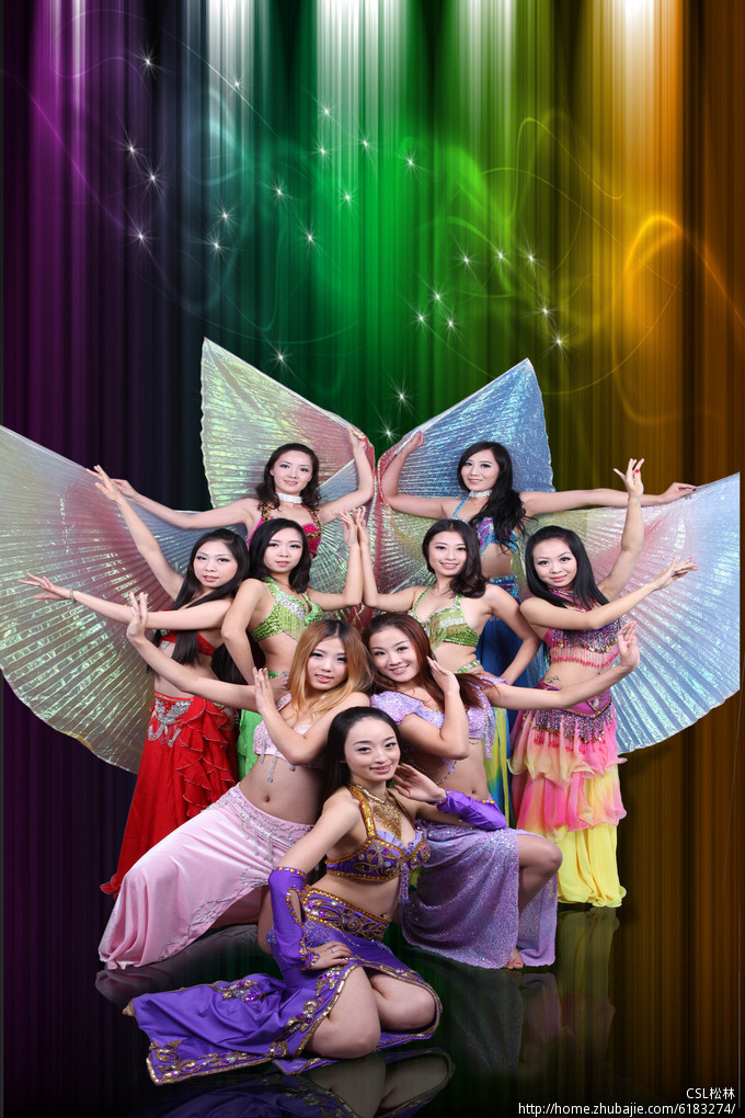 集体肚皮舞艺术照 需要加背景 漂亮时尚