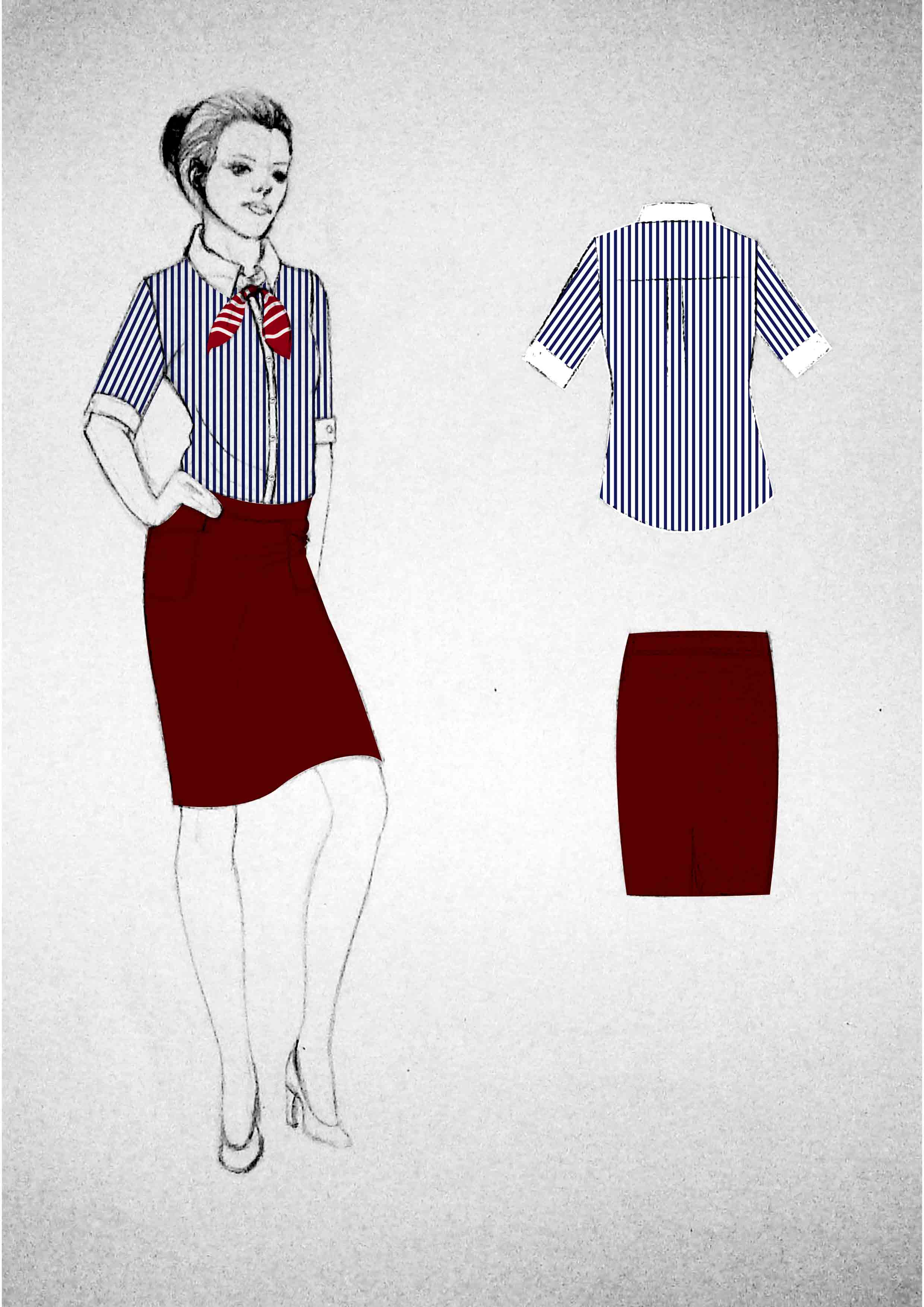 空中乘务员夏季服装设计