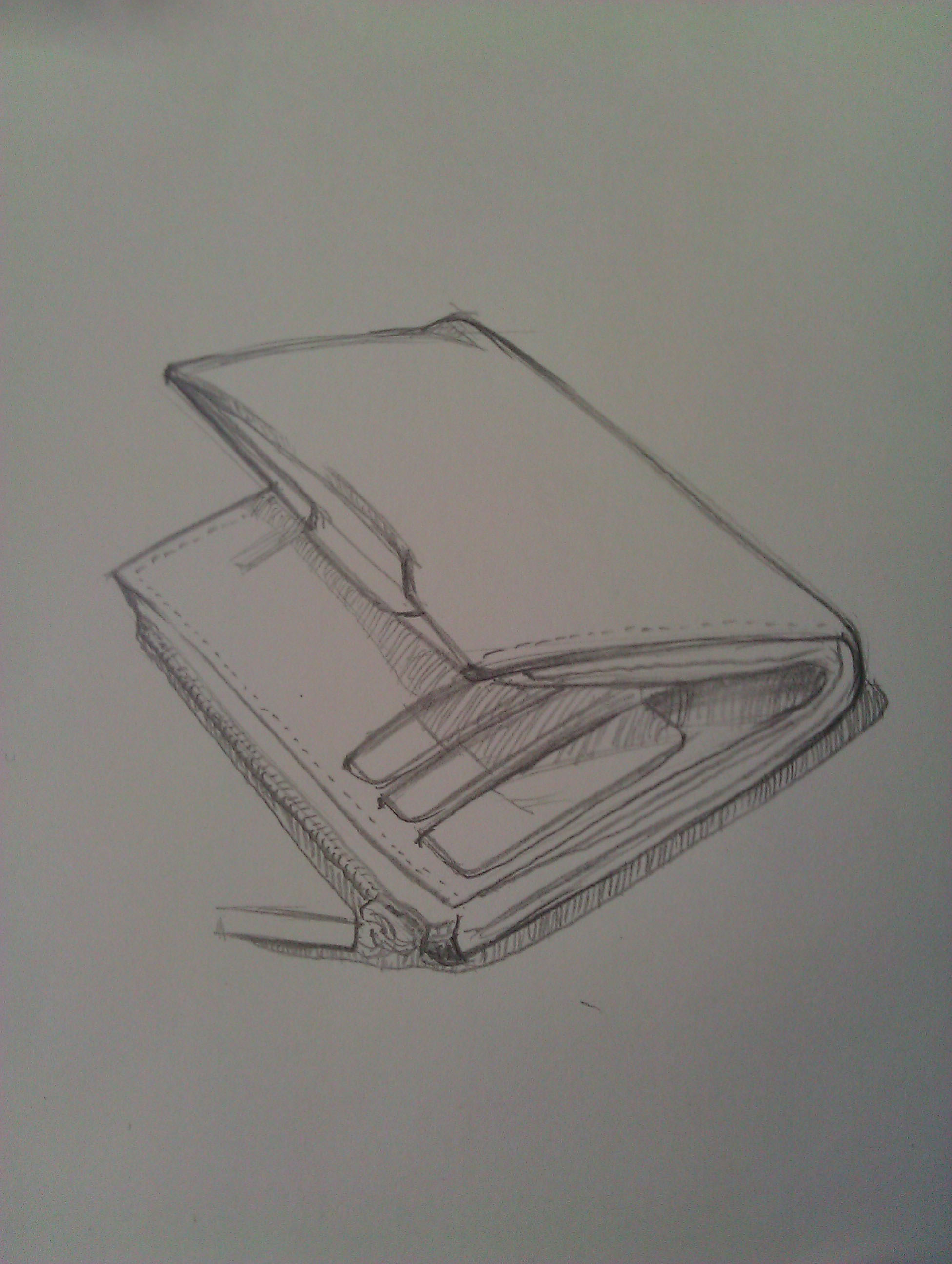 皮具产品素描绘画线条稿