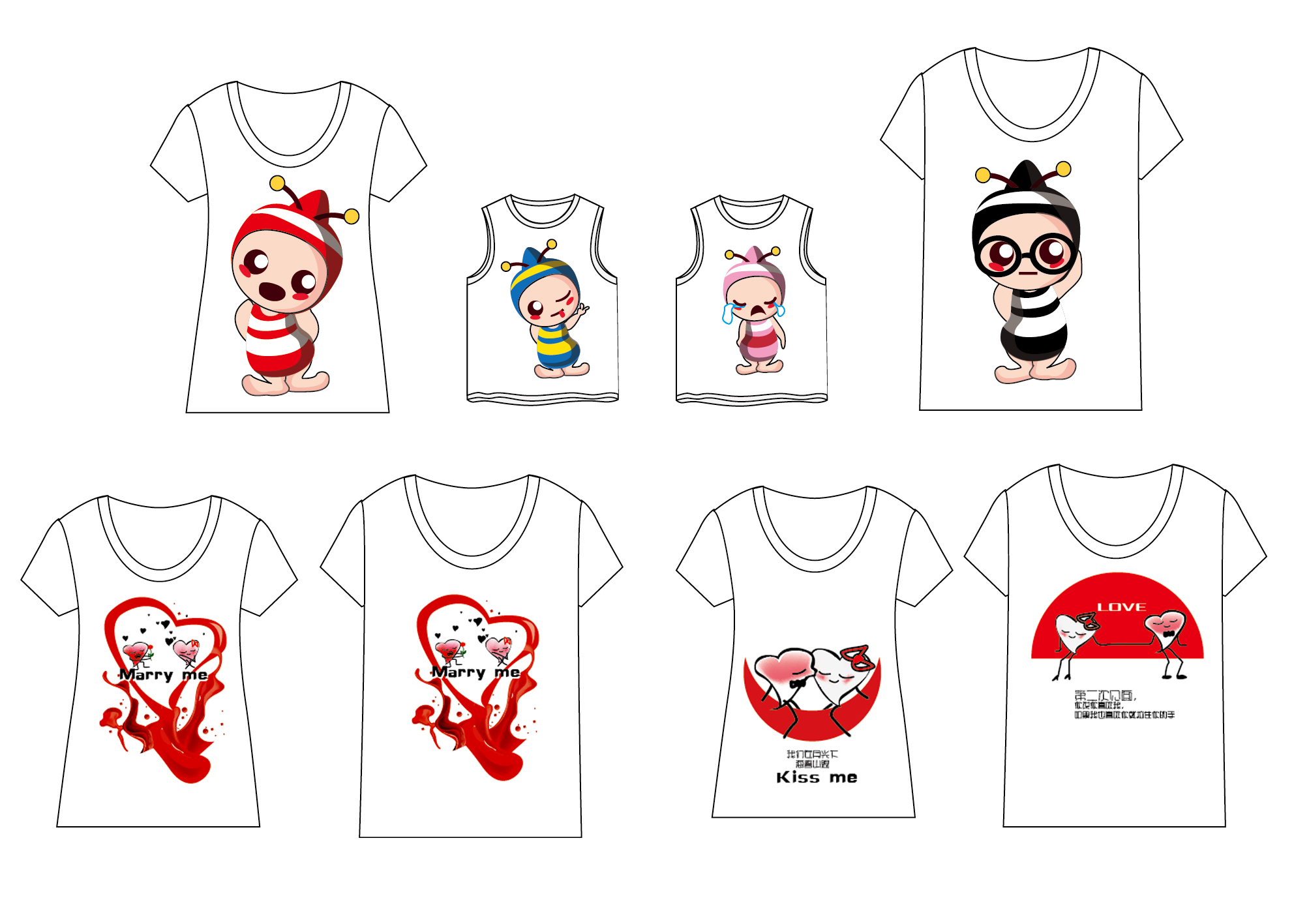 热转印情侣t恤,亲子t恤图案设计征集