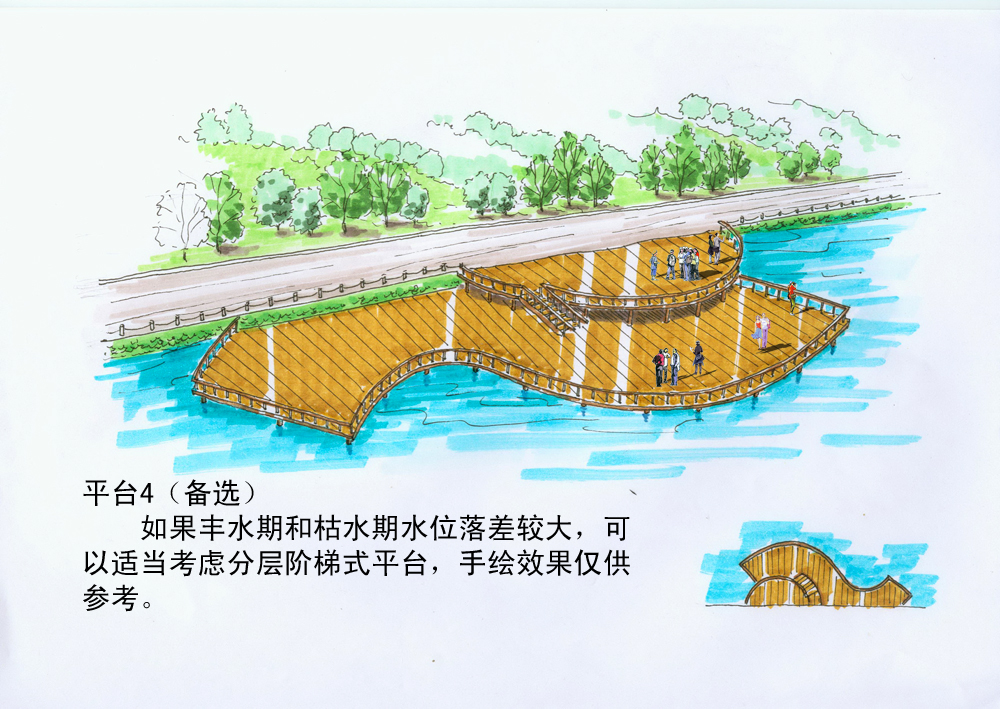仙河亲水休闲公园亲水平台设计方案及效果图