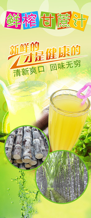 果汁(鲜榨甘蔗汁)宣传单页设计 精灵365 投标