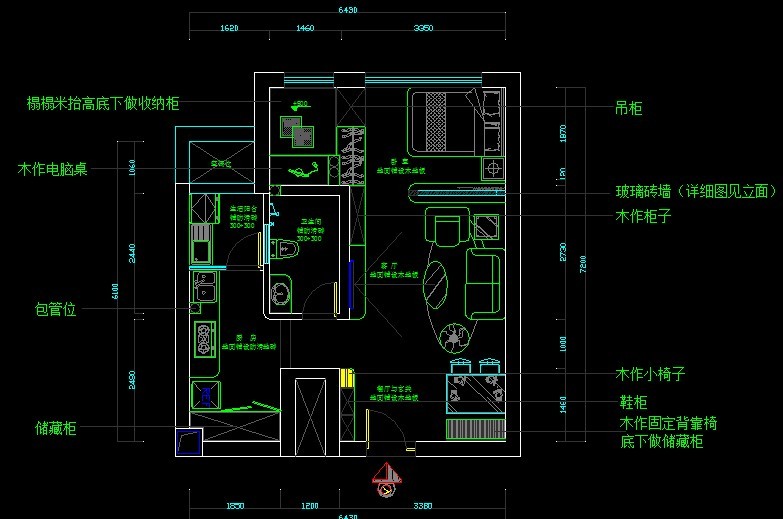 急求使用面积40-50方一室一厅装修设计方案_加急