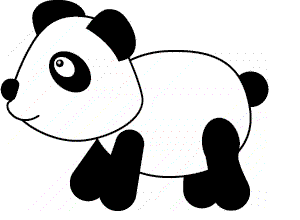 设计熊猫,卡通/动漫风格,侧面,跑步的连贯动作-四格漫画-漫画设计 -猪