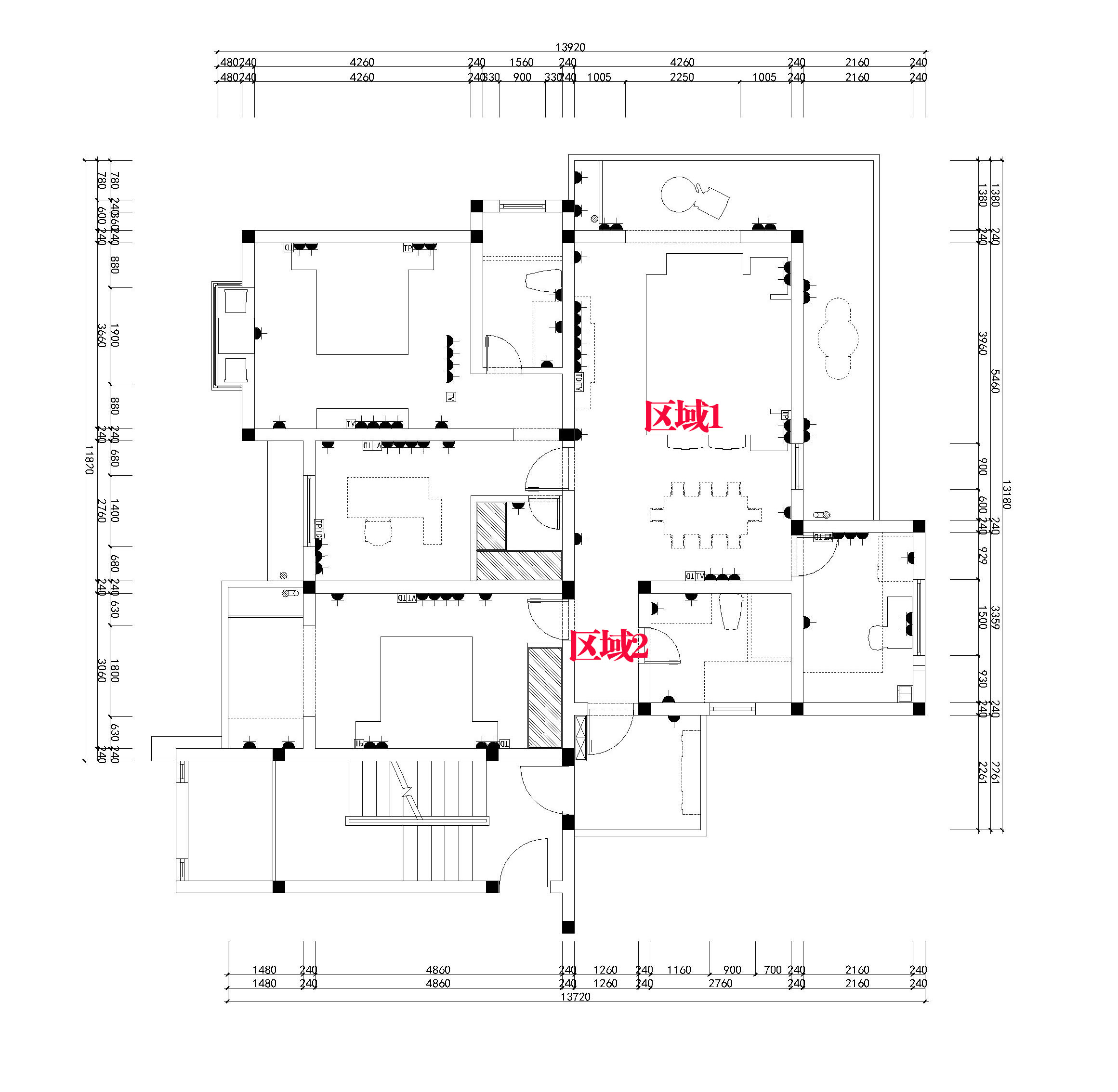 客餐厅,过道吊顶设计