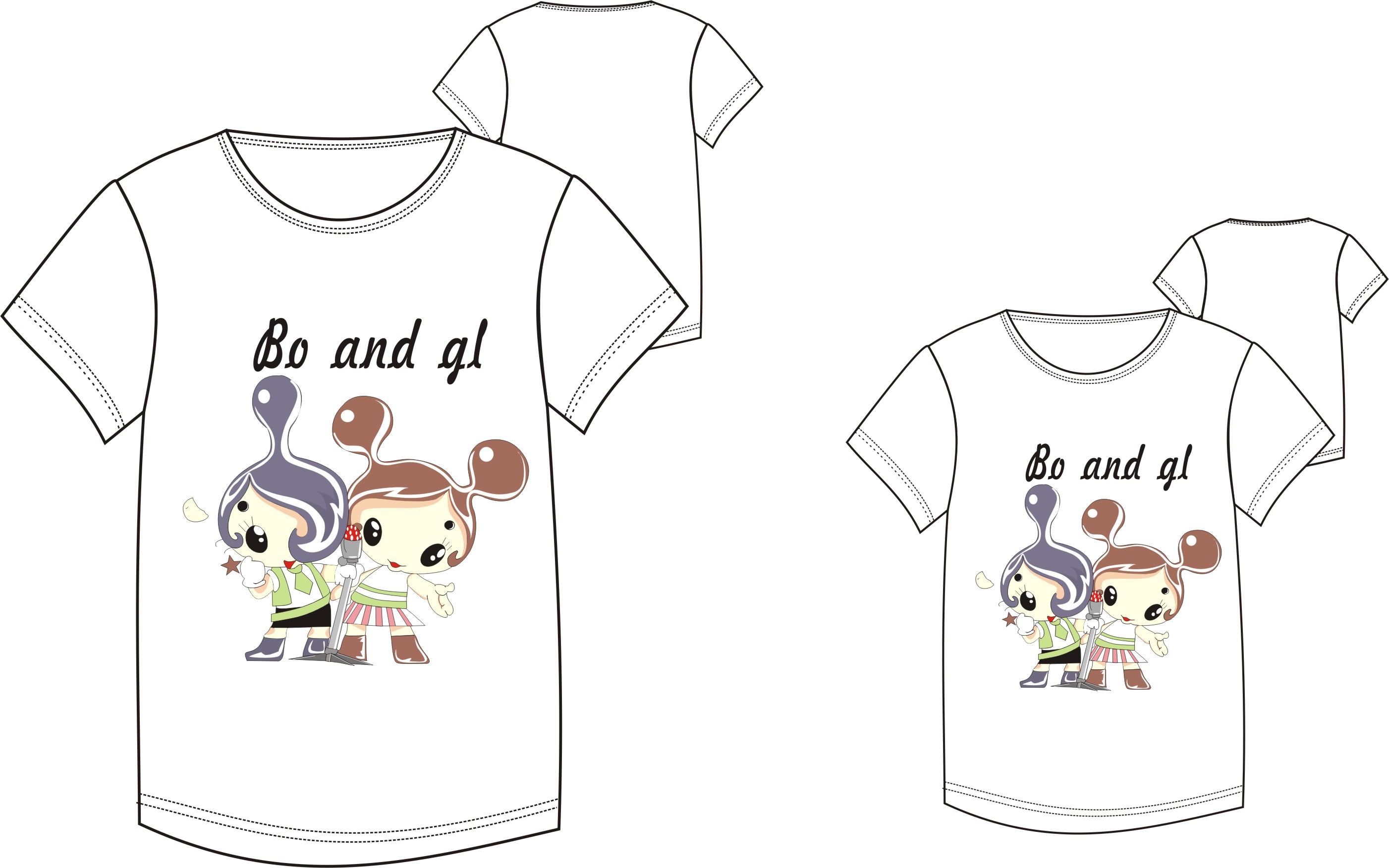 t恤情侣装图案设计