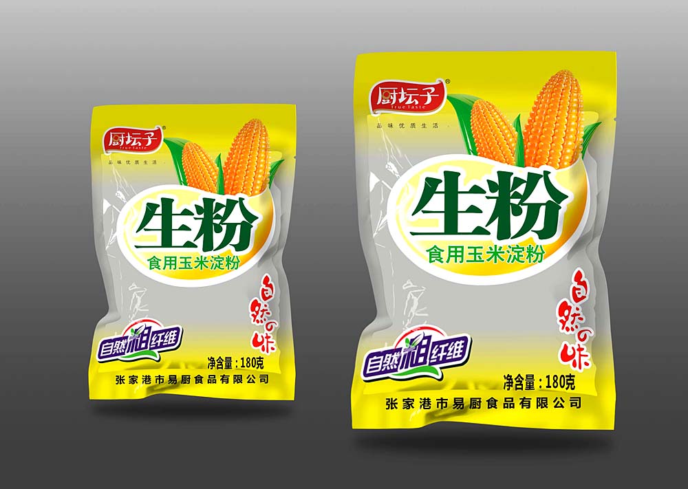 厨坛子生粉 透明塑料包装袋设计