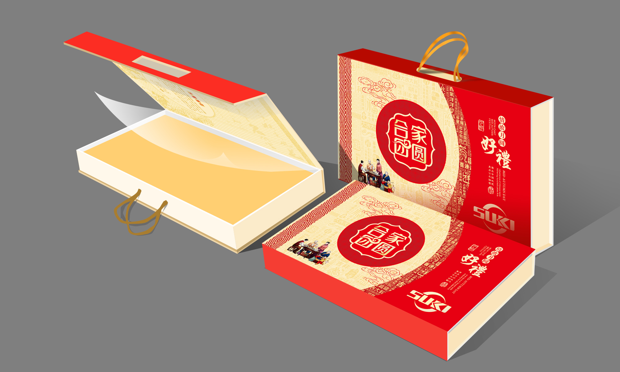 中秋礼盒设计--包装设计 -猪八戒网